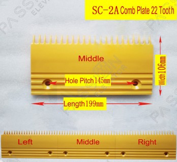 SC-2A/1/3 General Escalator Plastic Comb Plate 22 Teeth