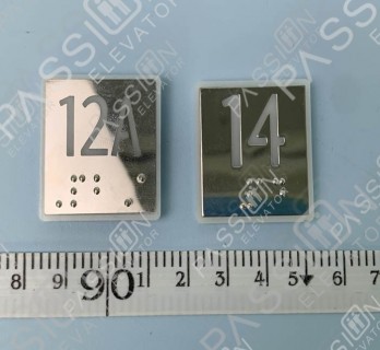 KONE Button Lettering Square Mirrored With Braille